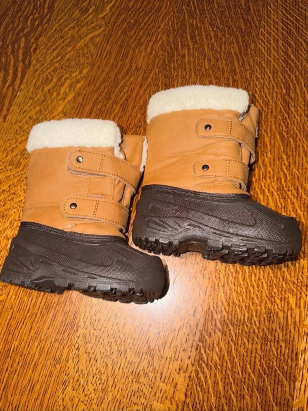 Koala Kids Tan and Brown Waterproof Winter Boots with Fleece Cuff